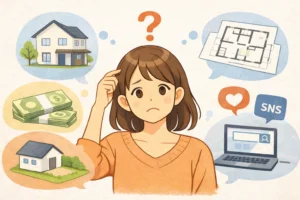家づくりの情報が多くて迷っているイメージ