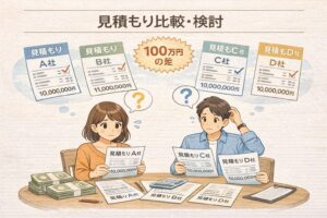 住宅の見積もりと条件を確認しているイメージ