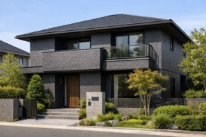 ベルバーン外壁の高級感と意匠性が伝わる住宅外観イメージ