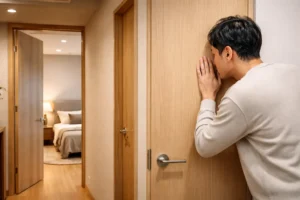 建具の遮音性能を確認しているイメージ