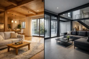 木造と鉄骨住宅の断熱性の違いを比較するイメージ