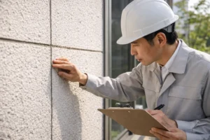 外壁塗装やシーリング補修の確認をするイメージ
