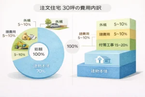 積水ハウス平屋30坪の費用内訳イメージ図