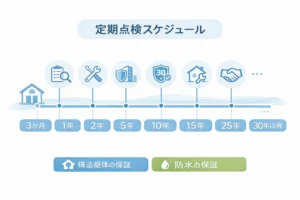 積水ハウスの定期点検スケジュール一覧（3ヶ月〜30年以降）