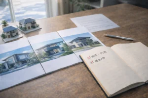 積水ハウスと住友林業・一条工務店を比較しながら判断軸を整理するイメージ