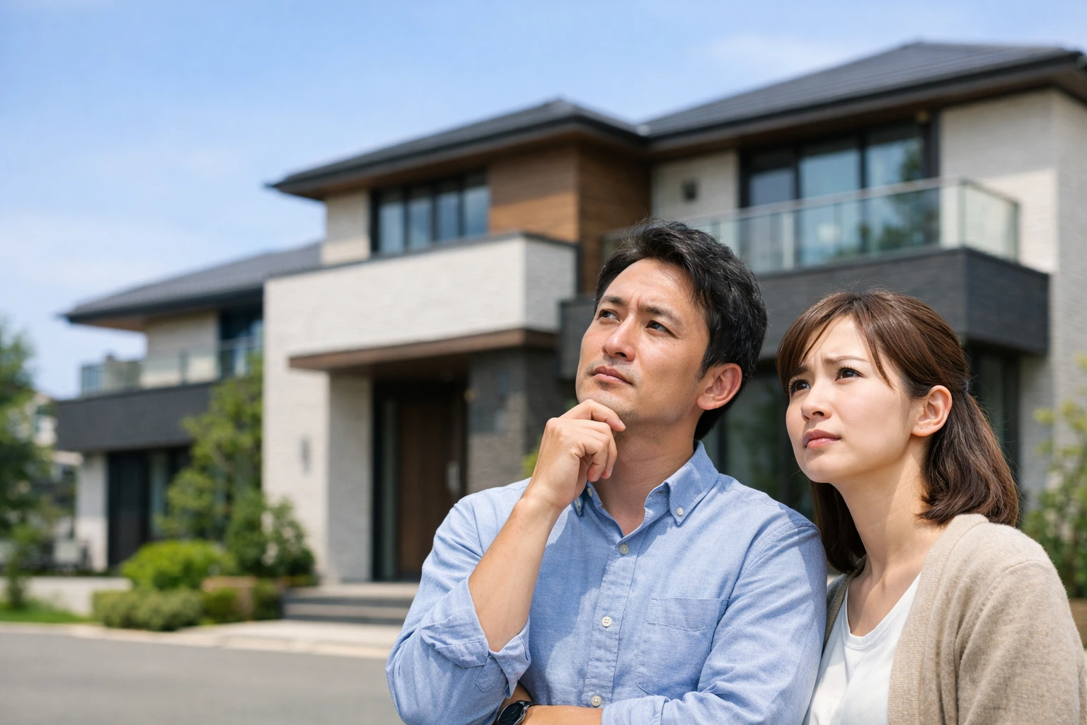 積水ハウスが高い理由に悩む夫婦のイメージ