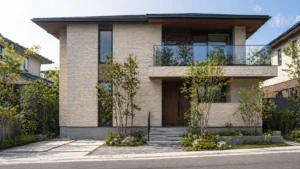 ベルバーン外壁と基礎色の相性を確認する住宅外観