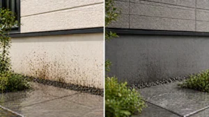 基礎の色による泥はねや汚れの目立ちやすさの違い