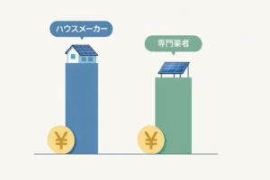 積水ハウスと専門業者の太陽光発電価格比較イメージ