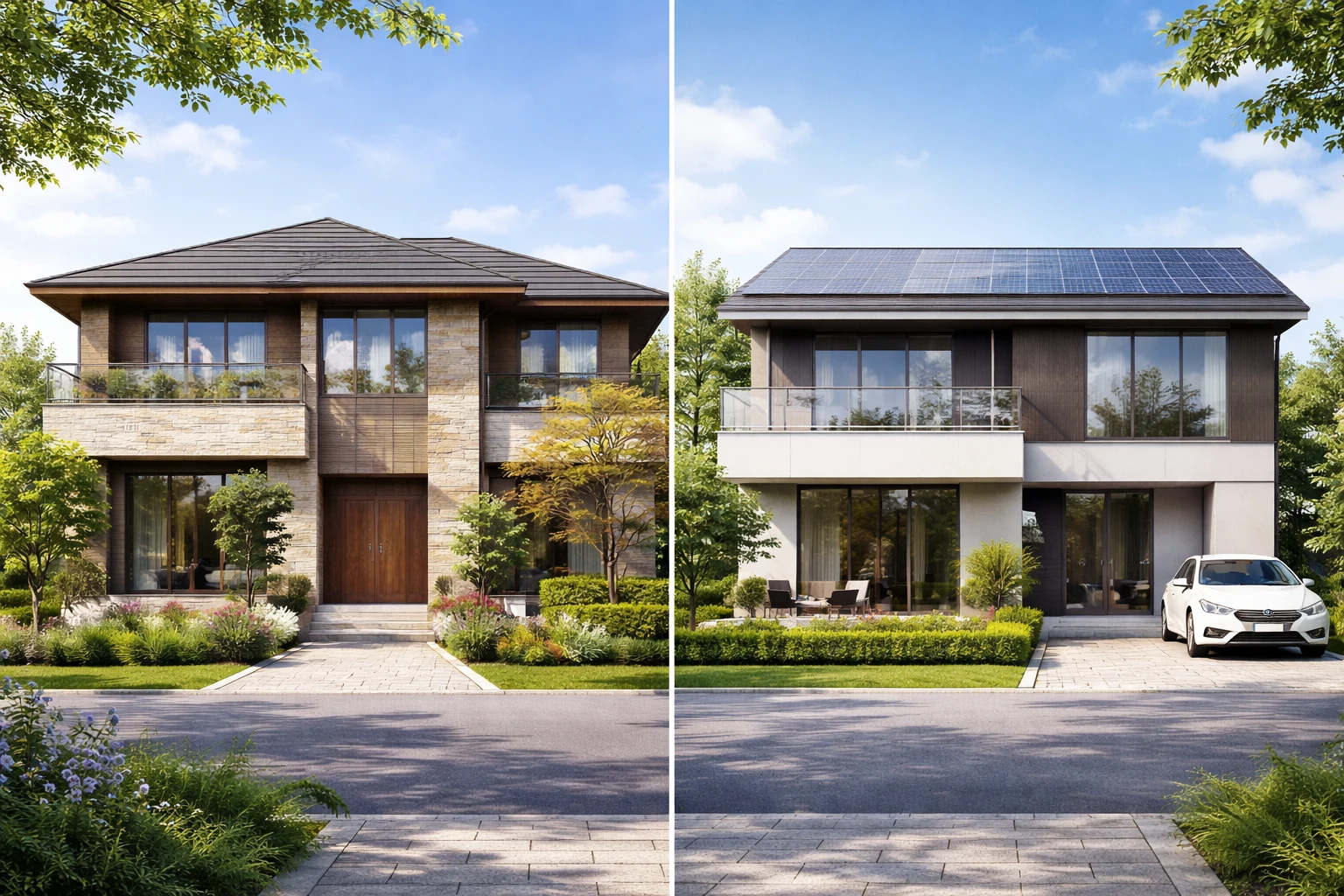 積水ハウスとセキスイハイムの違いを比較する住宅イメージ