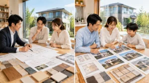 自由設計と完成物件の違いをイメージできる比較写真