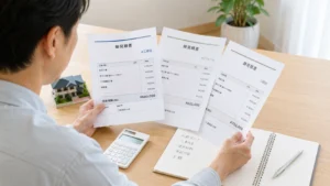 複数業者から相見積もりを取って比較する様子