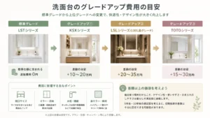 積水ハウス洗面台グレードアップ費用の目安と差額の考え方