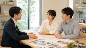 相性の良い担当と気持ちよく家づくりを始めるイメージ