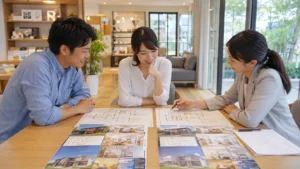 積水ハウスとトヨタホームを比較検討する夫婦のイメージ