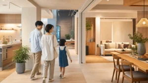 Tomorrow's Life Museumで暮らし方の異なるモデルハウスを見比べるイメージ