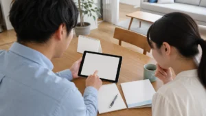 参観日の予約フォーム入力前に条件を確認するイメージ
