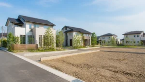 完成住宅と建築用宅地の違いをイメージする写真